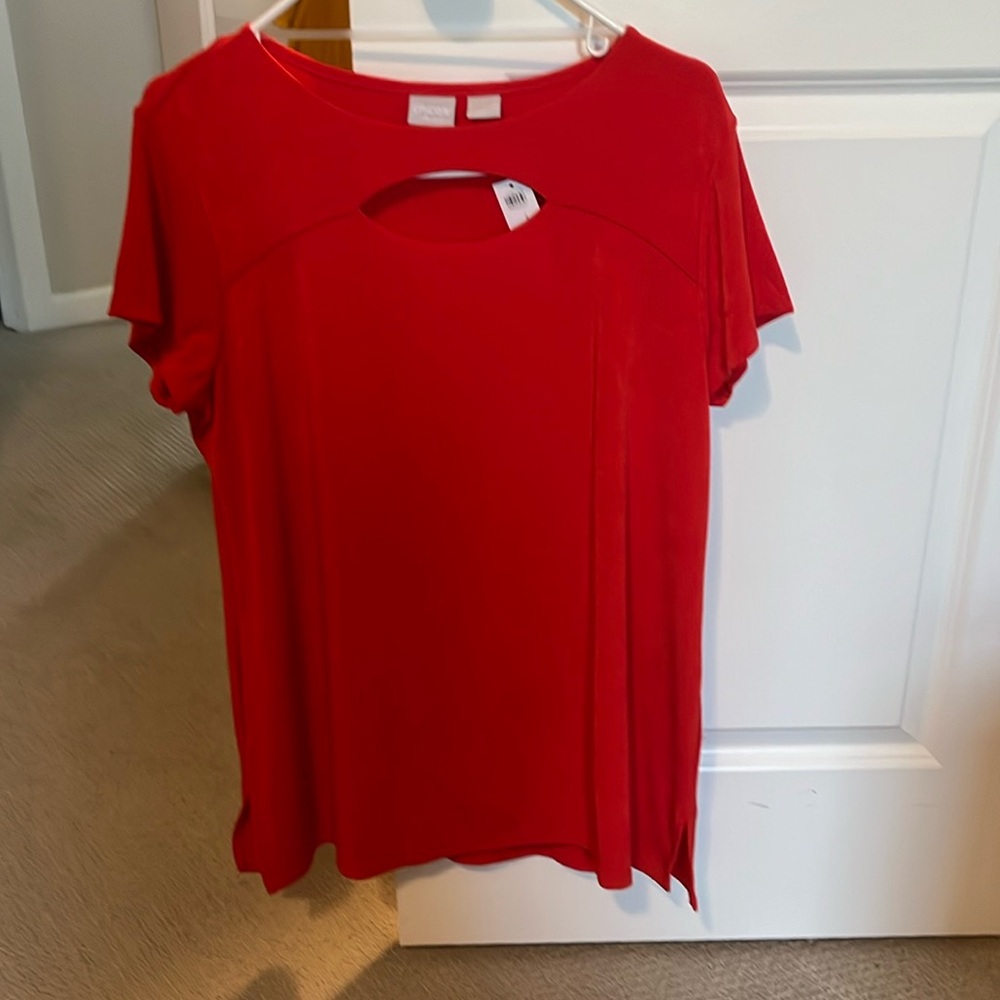 Chicos tunic red with front cut out